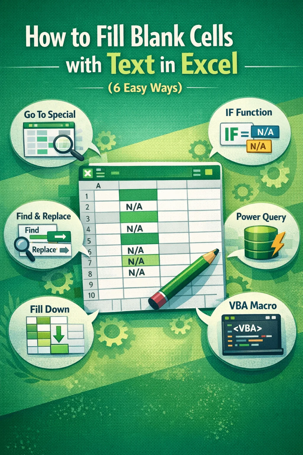 featured image - excel fill blank cells with text