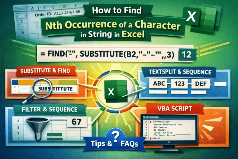 featured image - excel find nth occurrence of character in string