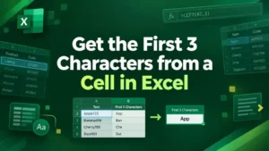 featured image - excel formula to get first 3 characters from a cell