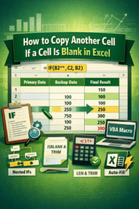 featured image - excel if cell is blank then copy another cell
