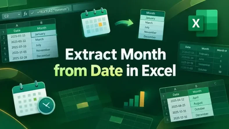 featured image - extract month from date excel