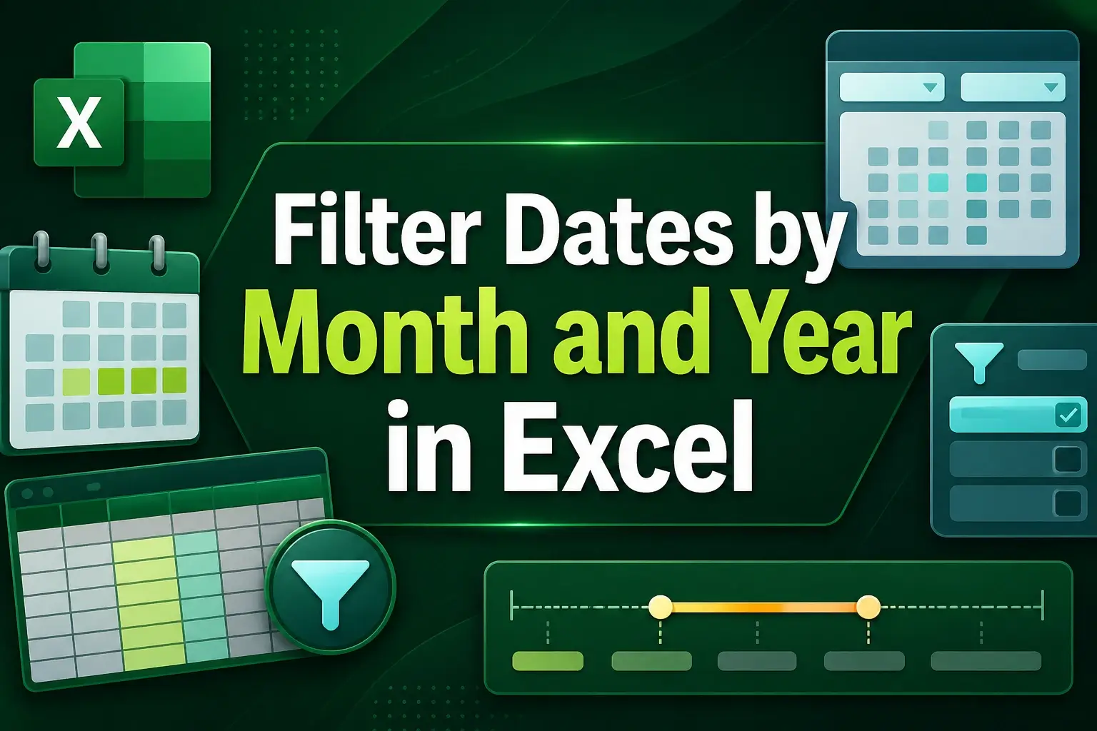 featured image - filter dates by months by year in excel