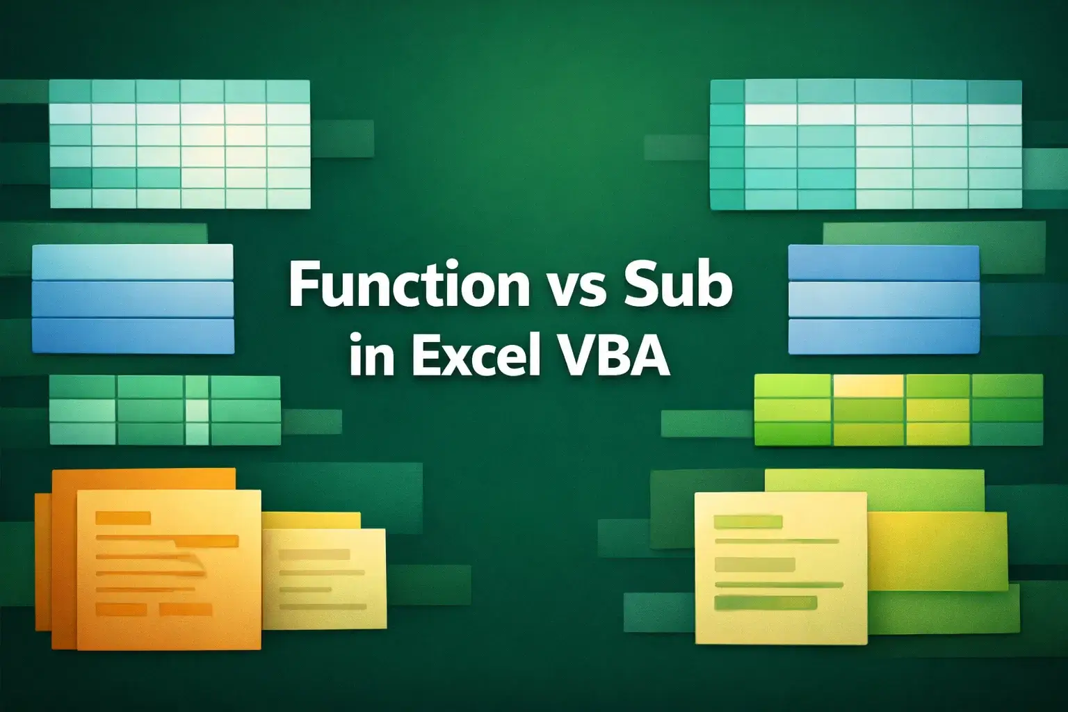 featured image - function vs sub vba​