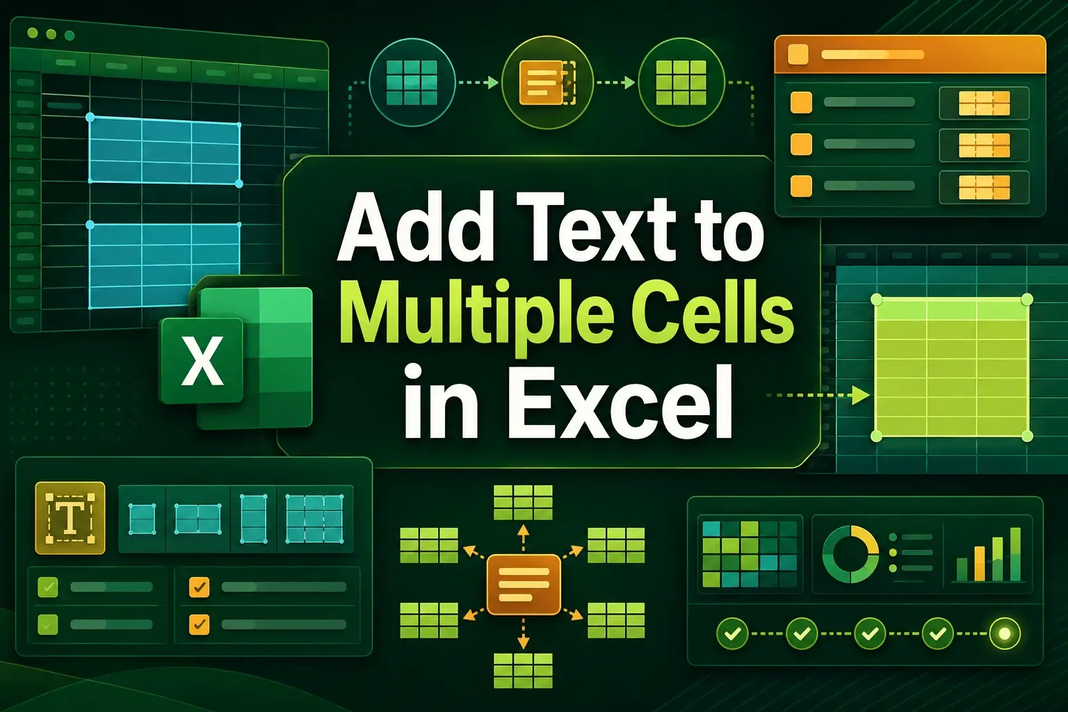 featured image - how to add text to multiple cells in excel