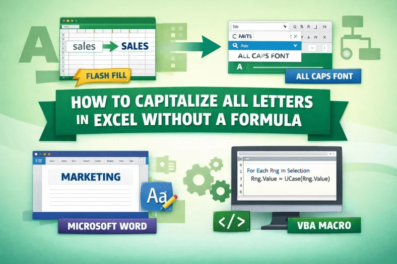 featured image - how to capitalize all letters in excel without formula