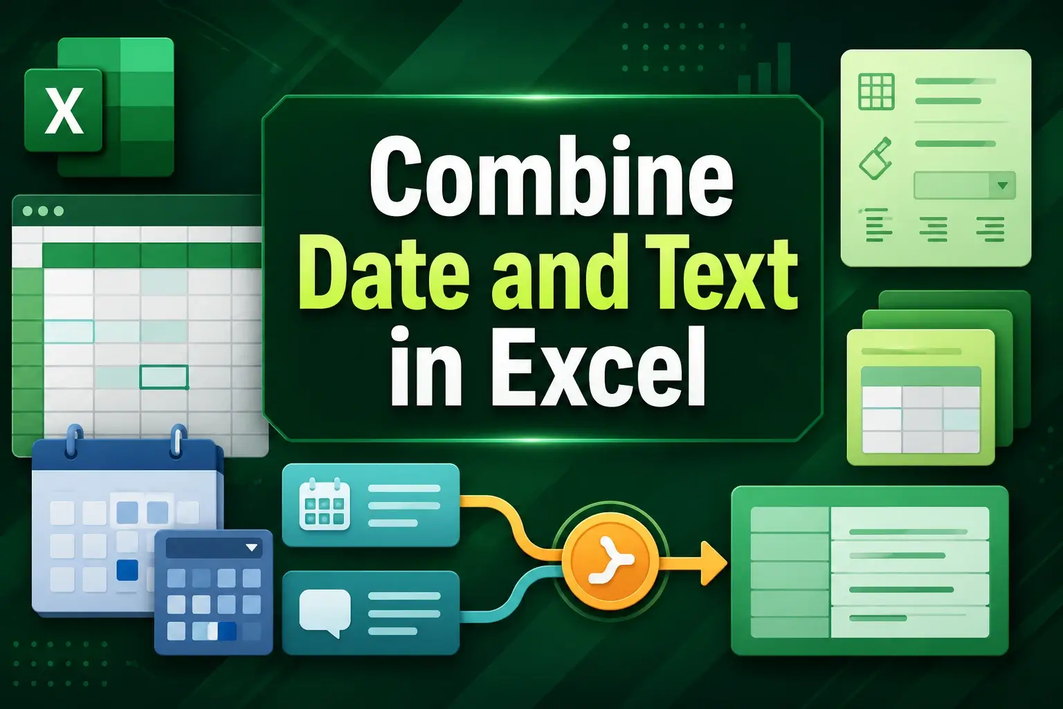 featured image - how to combine date and text in excel