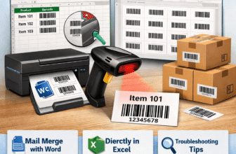 featured image - how to print barcode labels in excel