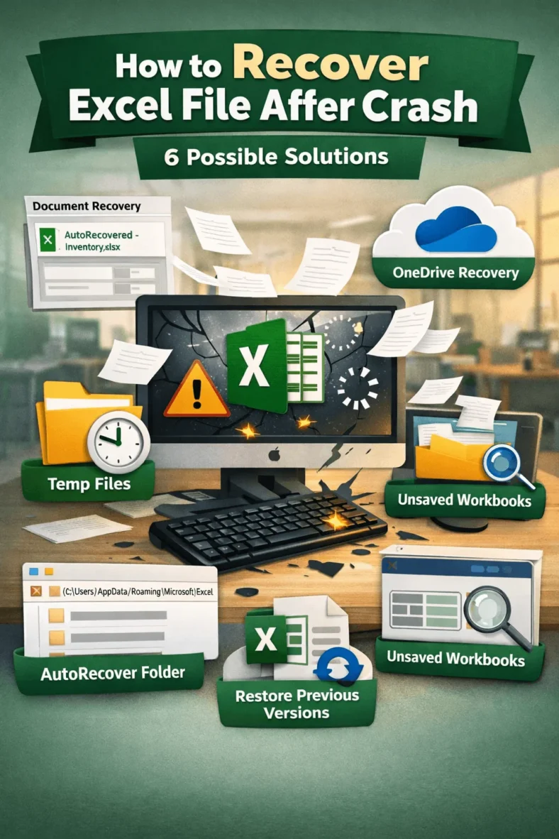 featured image - how to recover excel file after crash