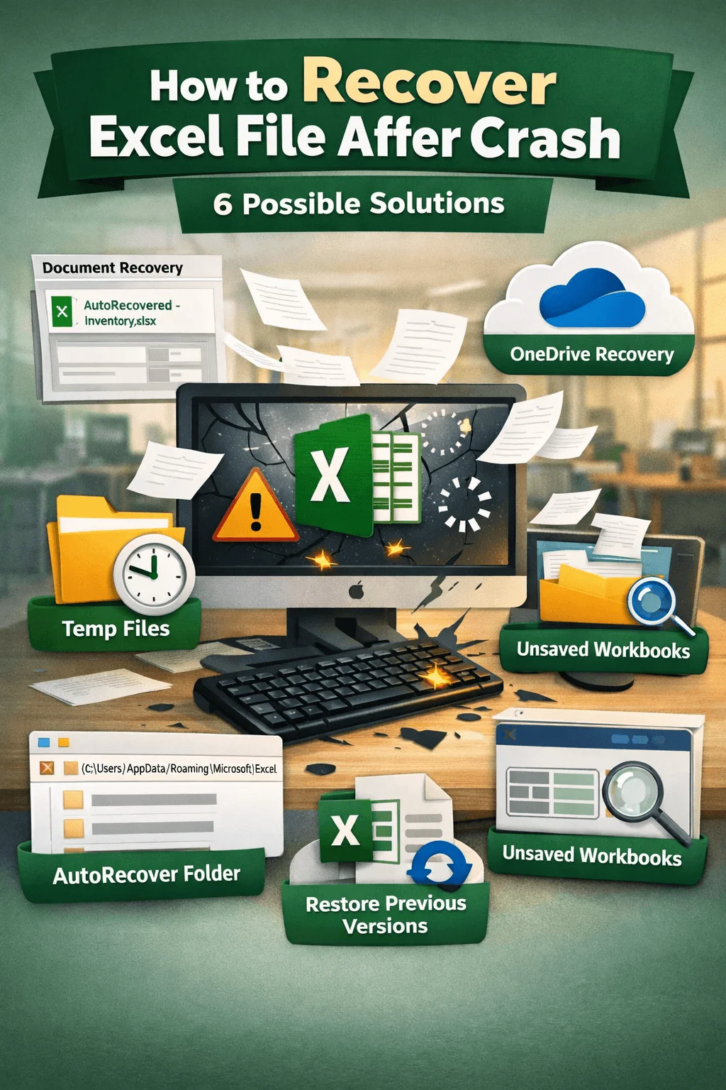 featured image - how to recover excel file after crash