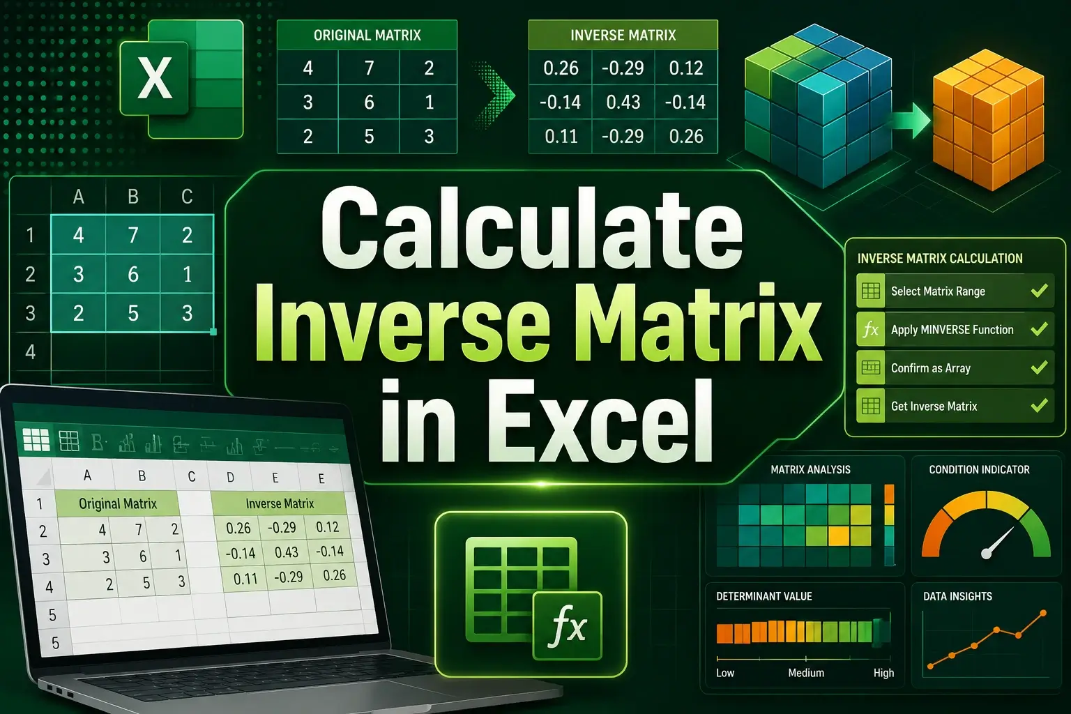 featured image - inverse matrix excel_