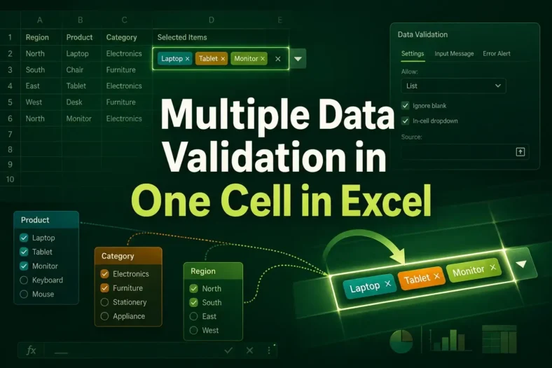 featured image - multiple data validation in one cell in excel
