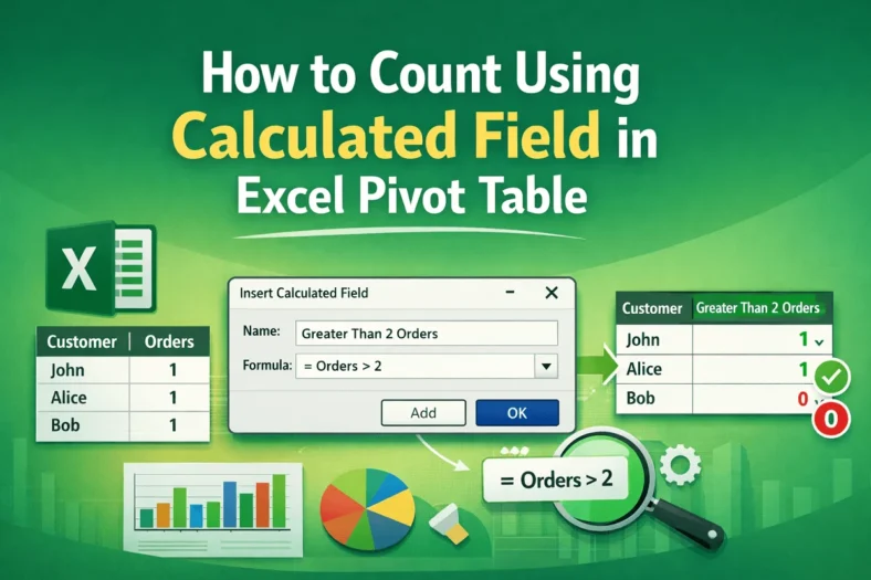 featured image - pivot table calculated field count