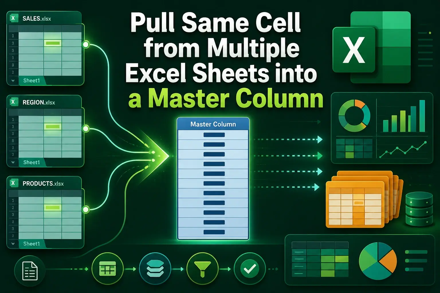 featured image - pull same cell from multiple sheets into master column