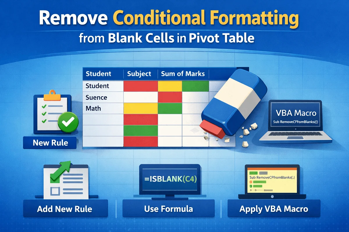 featured image - remove conditional formatting from blank cells in pivot table​