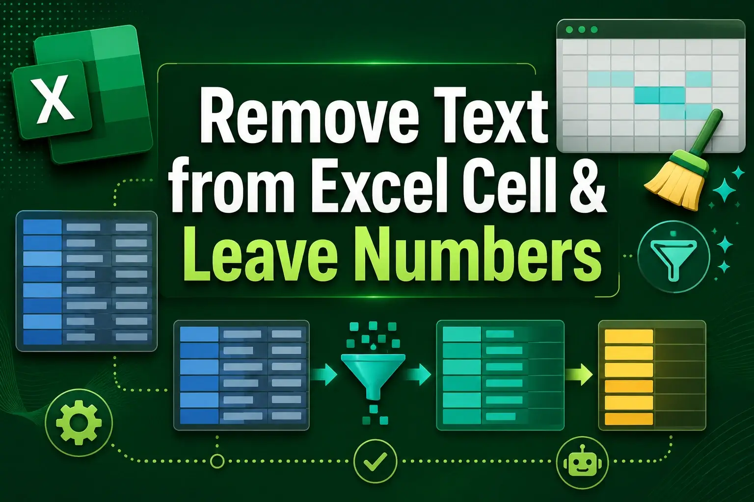featured image - remove text from excel cell leave numbers