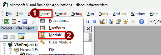 Using Excel VBA to Calculate the Discount Factor