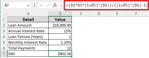 Computing the Home Loan EMI Manually
