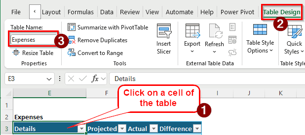 Using Regular Tables to Create a Personal Budget in Excel