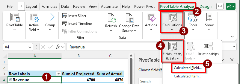 Making Use of a Pivot Table to Create a Personal Budget