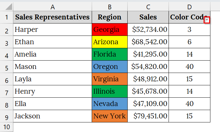 Using Color Code to Filter by Multiple Colors in Excel