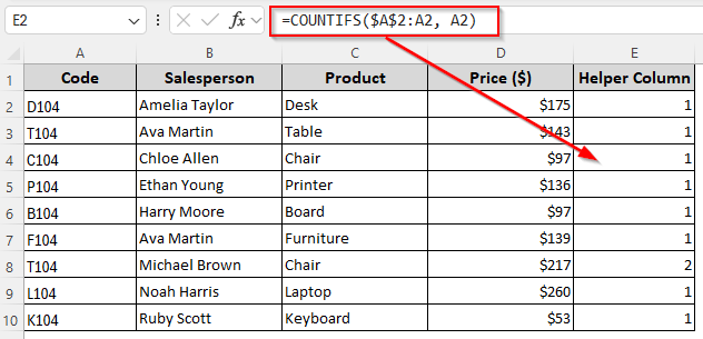 Avoid Repeated Values with Excel Formula and the Filter Feature