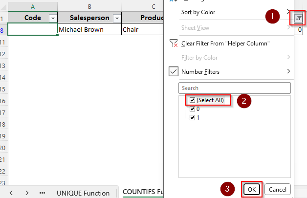 Avoid Repeated Values with Excel Formula and the Filter Feature