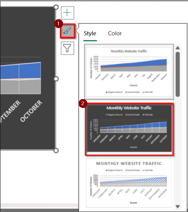 Make a Simple 2-D Area Chart in Excel