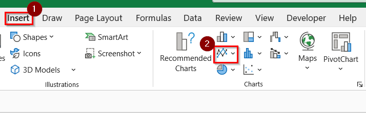Create a Stacked 2-D Area Chart in Excel