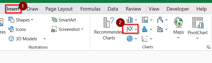 Make a Simple 2-D Area Chart in Excel