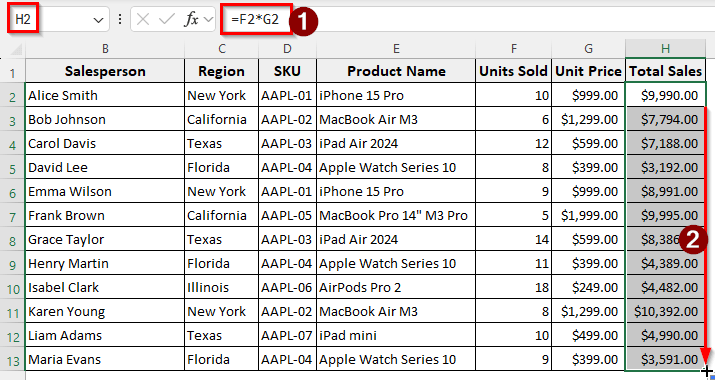 Steps to Make a Sales Report in Excel