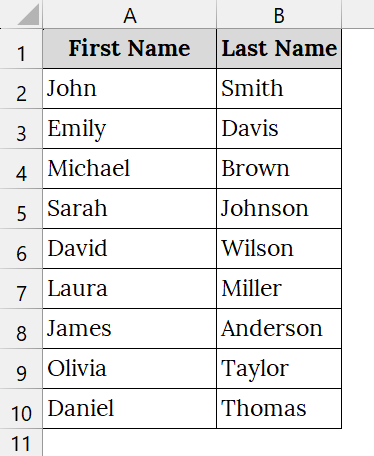 Using the Ampersand Operator to Merge Two Columns in Excel with a Space