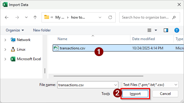 Steps to Organize Bank Statements in Excel