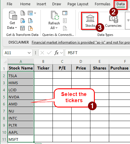 Steps to Track a Stock Portfolio in Excel