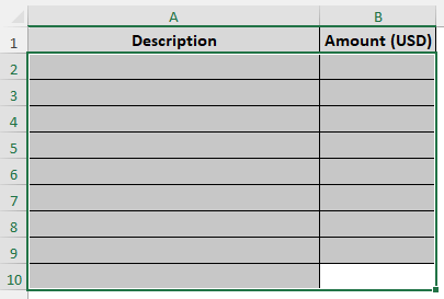 Preparing a Direct Method Operating Cash Flow Sheet in Excel