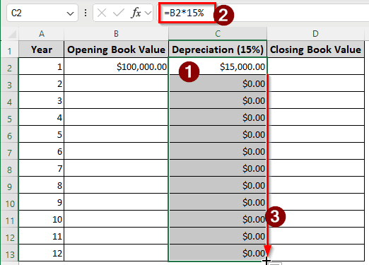 Calculating WDV Manually Using a Depreciation Rate