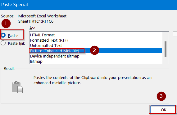 Paste Table as Static Image with Formatting in PowerPoint