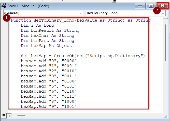 Applying VBA Macro to Convert Long Hex Strings to Binary