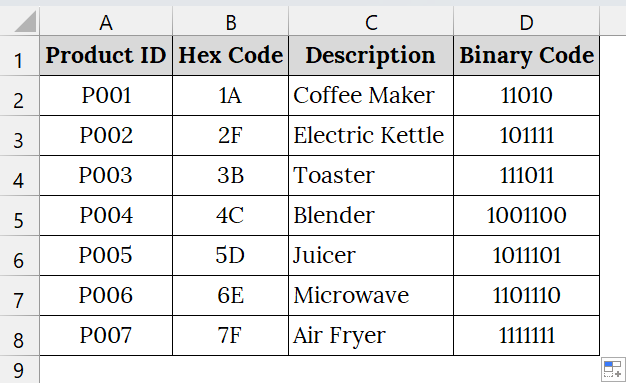 Using the HEX2BIN Function to Convert Hex to Binary in Excel