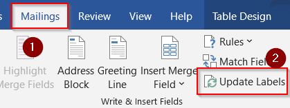 Using Mail Merge to Print Avery Labels in Word from Excel
