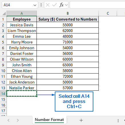 Use the Paste Special Tool to Transform Column into Number