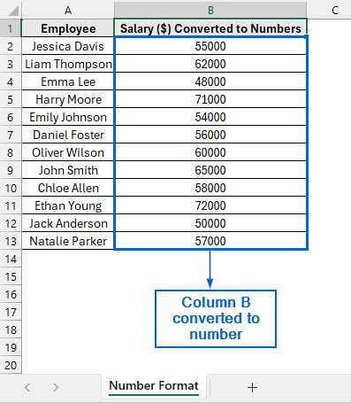 Use the Paste Special Tool to Transform Column into Number