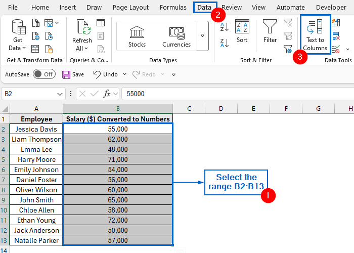 Convert Column to Number Using Text to Column Feature