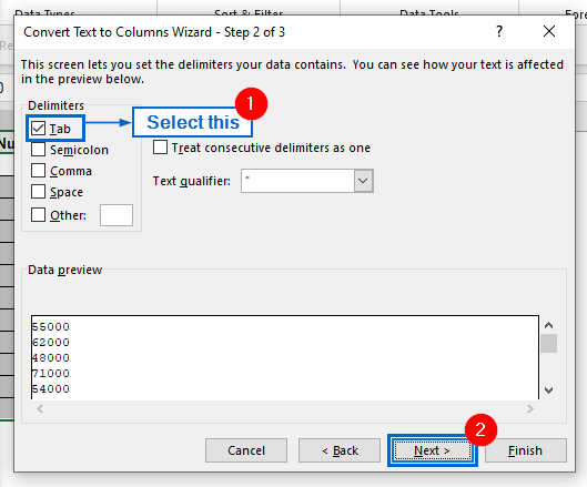 Convert Column to Number Using Text to Column Feature