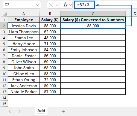 Add Zero to Convert Column to Number