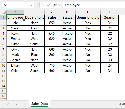 Count Non-Blank Cells with Two Conditions Using COUNTIFS