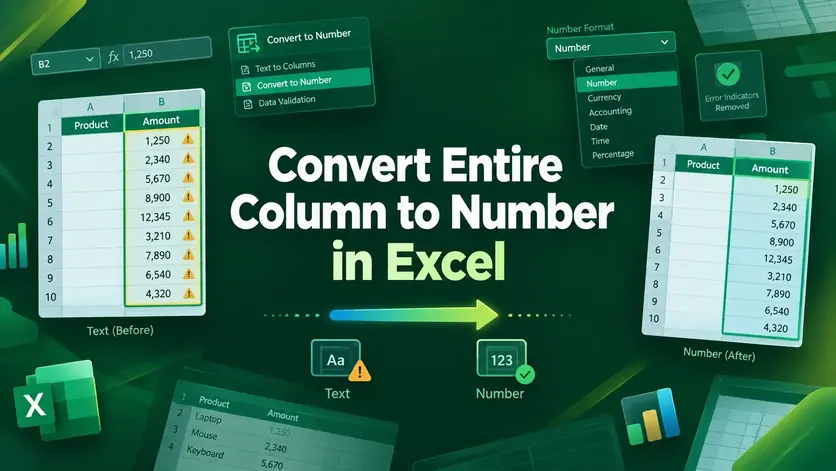 featured image - excel convert to number entire column