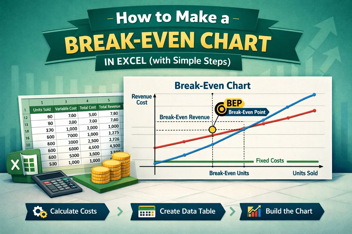 featured image - how to make a break even chart in excel