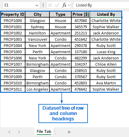 Use File Settings for Hiding Row and Column Headings
