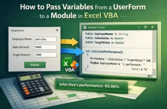 featured image - pass variable from userform to module vba​