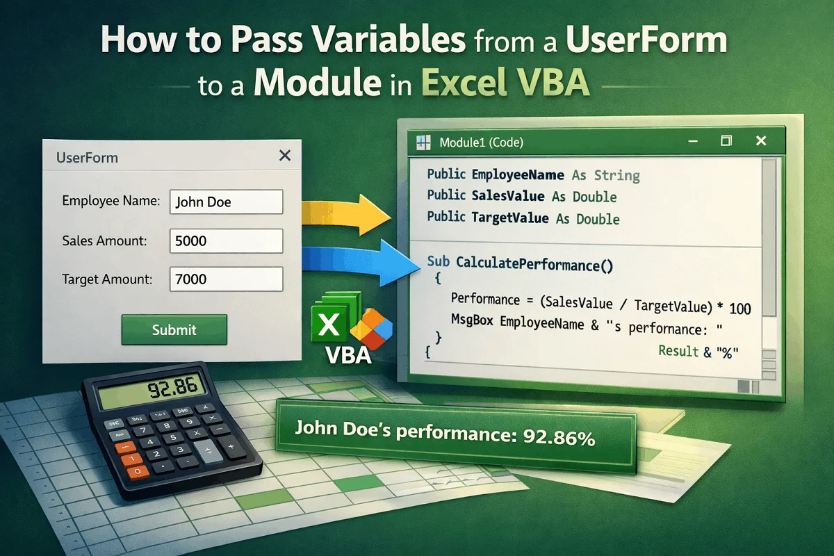 featured image - pass variable from userform to module vba